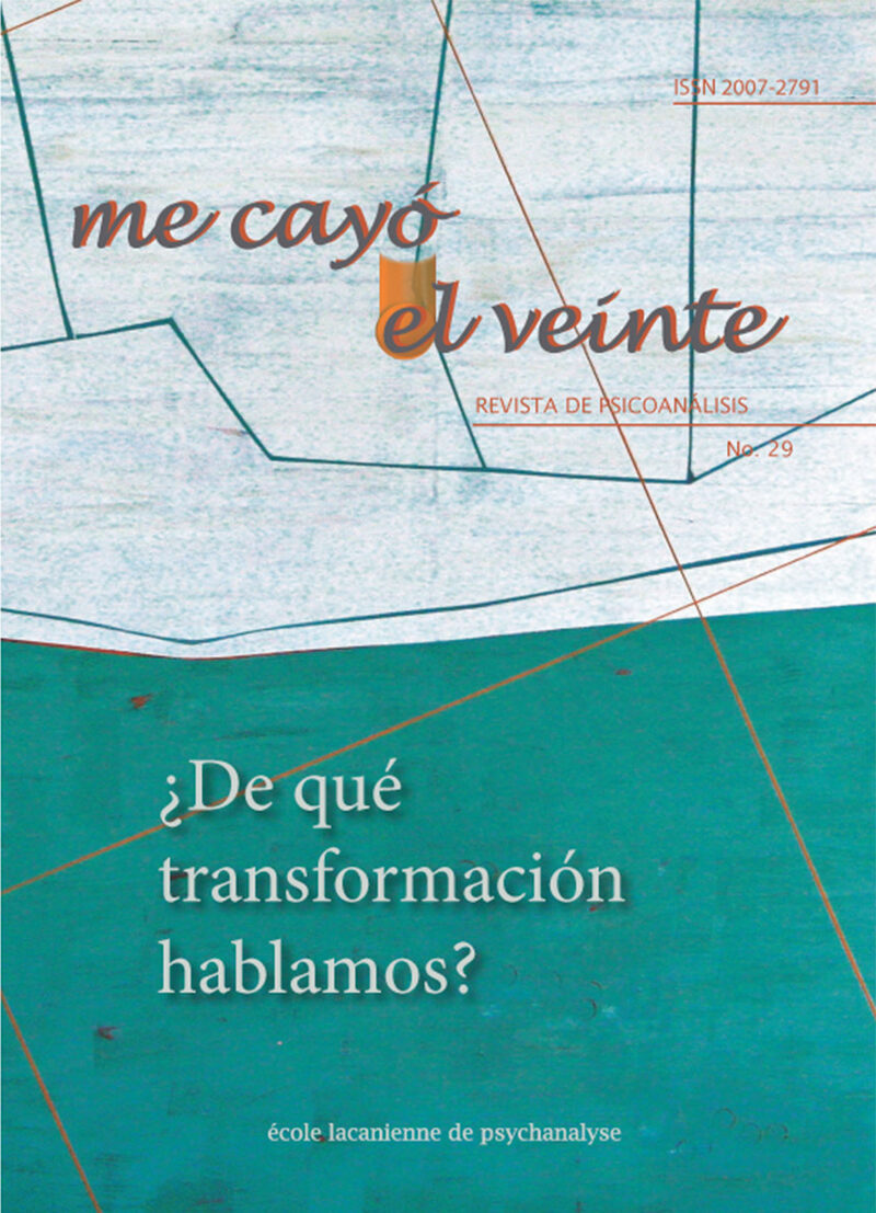 Portada de Me cayó el veinte. Revista de psicoanálisis no. 29 · Rodolfo Marcos-Turnbull