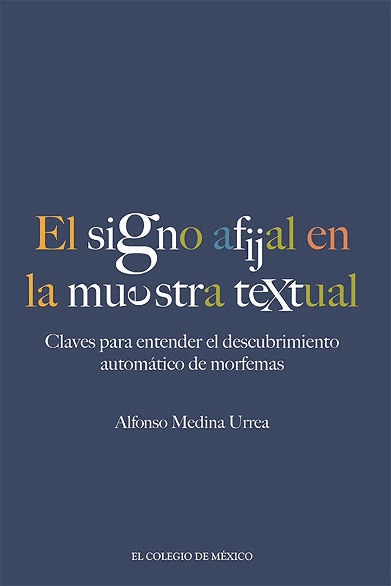 Portada de El signo afijal en la muestra textual: