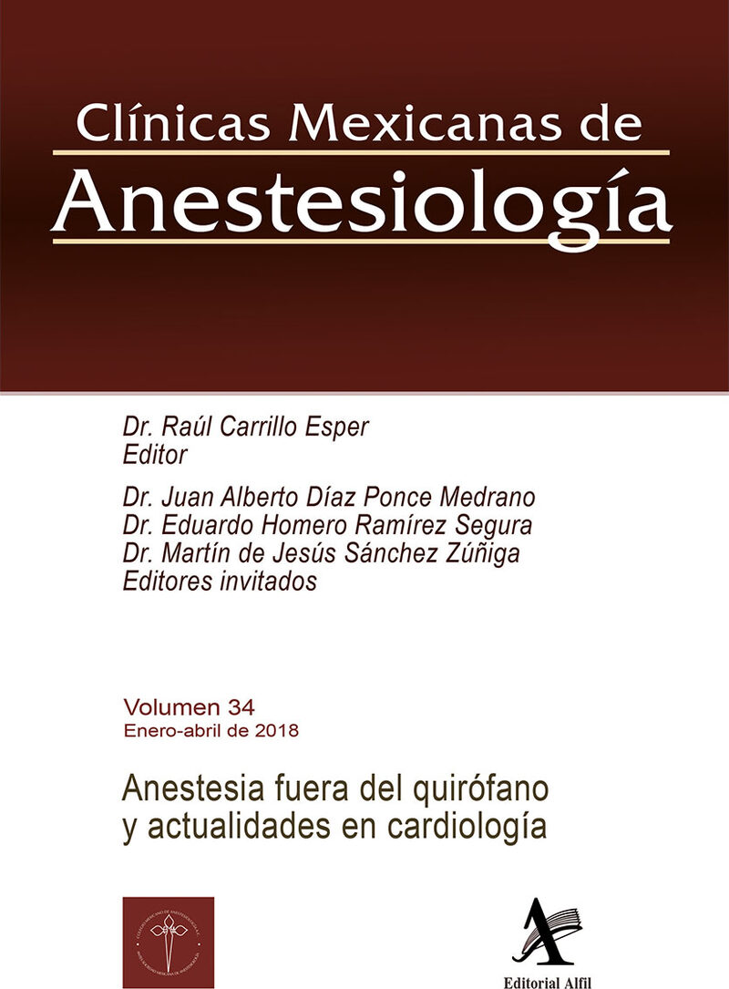 Portada de Anestesia fuera del quirófano y actualidades en cardiología