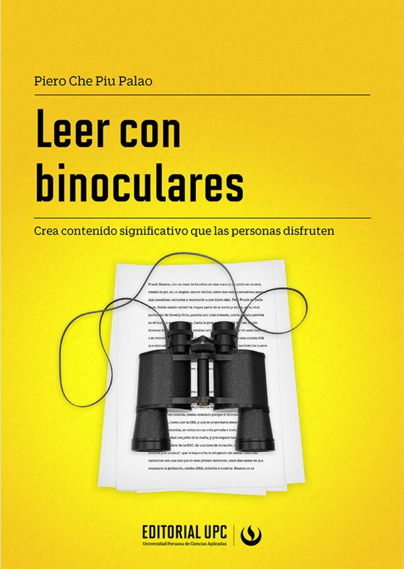 Portada de Leer con binoculares · Piero Che Piu
