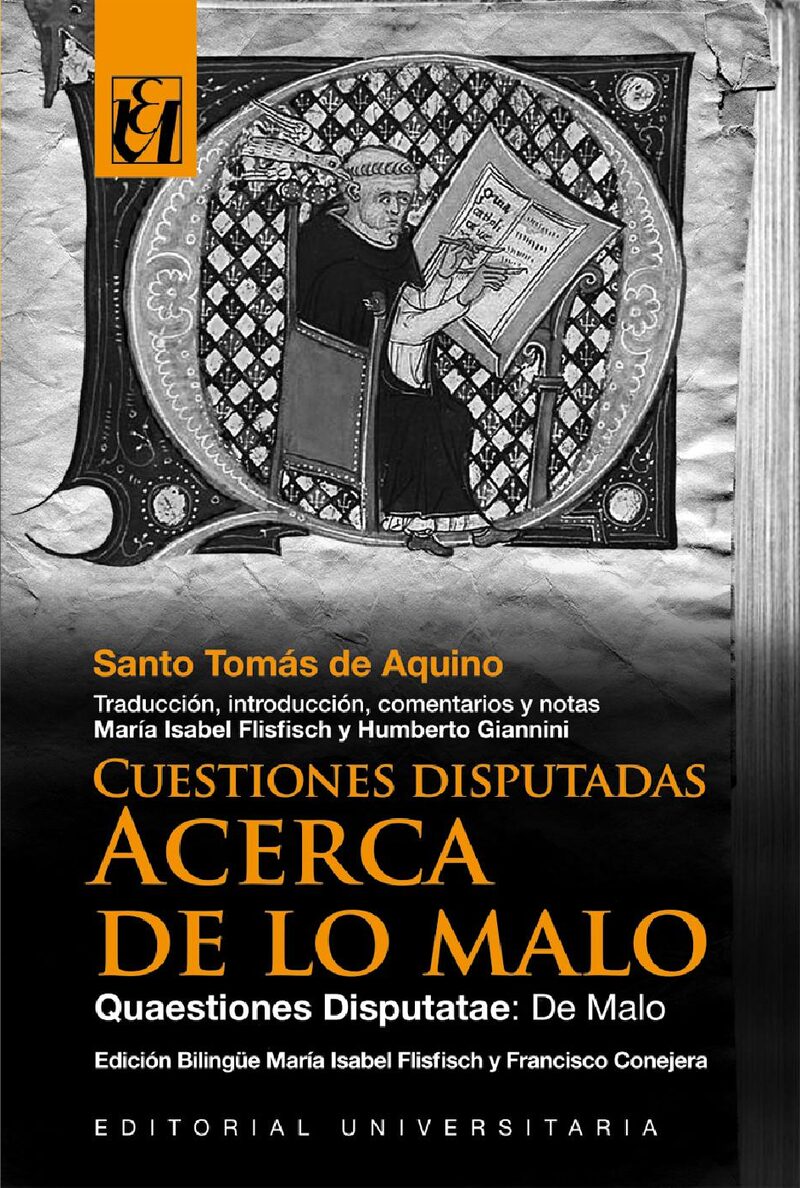 Portada de Cuestiones Disputadas. Acerca de lo Malo · Santo Tomás.Flisfisch , María Isabel.Conejera , Francisco .Giannini , Humberto De Aquino