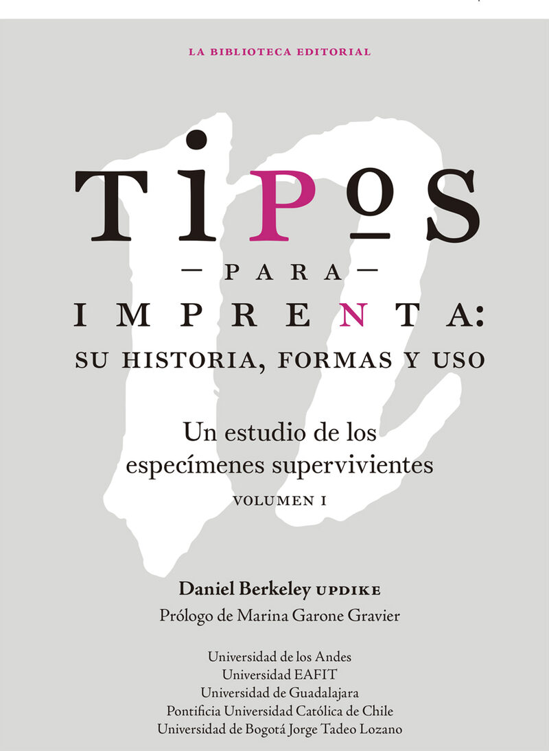 Portada de Tipos para imprenta · Daniel Berkeley Updike